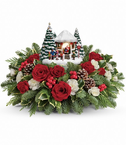 Thomas Kinkade's Jolly Santa Bouquet from Bakanas Florist & Gifts, flower shop in Marlton, NJ